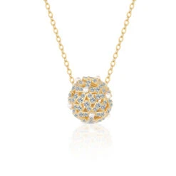 Elegant Korean Style Round Sterling Silver 18K Gold Plated Zircon Pendant Necklace In Bulk -Cheap Jewelry Store 1669581186760052736