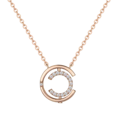 Lady Classic Style Semicircle Letter Sterling Silver Rose Gold Plated Zircon Pendant Necklace In Bulk -Cheap Jewelry Store 1669582379360063488