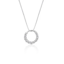 Elegant Simple Style Circle Sterling Silver White Gold Plated Zircon Necklace In Bulk -Cheap Jewelry Store 1669612213004013568