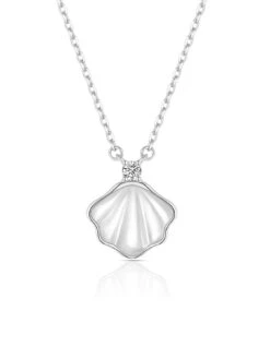 Elegant Simple Style Shell Sterling Silver Rose Gold Plated White Gold Plated Shell Zircon Pendant Necklace In Bulk -Cheap Jewelry Store 1669634791437373440