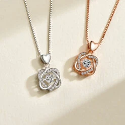 Elegant Luxurious Queen Heart Shape Sterling Silver Rose Gold Plated White Gold Plated Zircon Pendant Necklace In Bulk -Cheap Jewelry Store 1669638508500881408 1