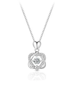 Elegant Luxurious Queen Heart Shape Sterling Silver Rose Gold Plated White Gold Plated Zircon Pendant Necklace In Bulk -Cheap Jewelry Store 1669639816532332544