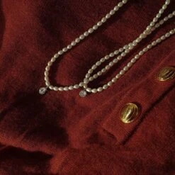 1 Piece Simple Style Solid Color Inlay Freshwater Pearl Zircon Pendant Necklace -Cheap Jewelry Store 1669648106297364480