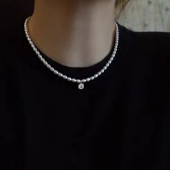 1 Piece Simple Style Solid Color Inlay Freshwater Pearl Zircon Pendant Necklace -Cheap Jewelry Store 1669648106381250560 1