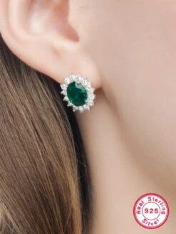 1 Pair Elegant Luxurious Oval Plating Inlay Sterling Silver Zircon White Gold Plated Ear Studs -Cheap Jewelry Store 1669950839382478848 1