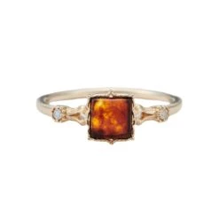 Retro Square Sterling Silver Amber Rings In Bulk -Cheap Jewelry Store 1669978888048087040