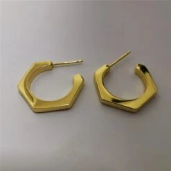 1 Pair IG Style Simple Style C Shape Plating Sterling Silver 14K Gold Plated Rose Gold Plated Rhodium Plated Ear Studs -Cheap Jewelry Store 1670729665393856512