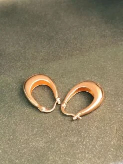 1 Pair IG Style Simple Style Oval Plating Sterling Silver Rose Gold Plated Rhodium Plated Hoop Earrings -Cheap Jewelry Store 1670733866341634048