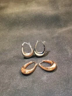 1 Pair IG Style Simple Style Oval Plating Sterling Silver Rose Gold Plated Rhodium Plated Hoop Earrings -Cheap Jewelry Store 1670733866542960640 1