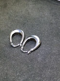 1 Pair IG Style Simple Style Oval Plating Sterling Silver Rose Gold Plated Rhodium Plated Hoop Earrings -Cheap Jewelry Store 1670733866547154944