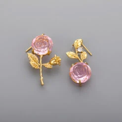 1 Pair Sweet Flower Plating Copper Drop Earrings -Cheap Jewelry Store 1672066511902216192