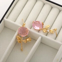 1 Pair Sweet Flower Plating Copper Drop Earrings -Cheap Jewelry Store 1672066538716401664