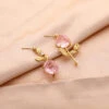 1 Pair Sweet Flower Plating Copper Drop Earrings -Cheap Jewelry Store 1672066565421535232