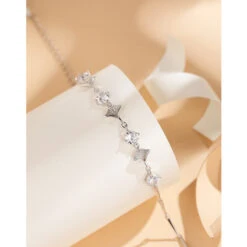 Elegant Lady Leaf Sterling Silver Zircon Bracelets In Bulk -Cheap Jewelry Store 1672419083703947264