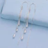 1 Pair Casual Simple Style Water Droplets Tassel Polishing Plating Sterling Silver Drop Earrings -Cheap Jewelry Store 1673508298286043136