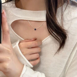 IG Style Heart Shape Sterling Silver Zircon Solitaire Necklace In Bulk -Cheap Jewelry Store 1673885343235051520 1