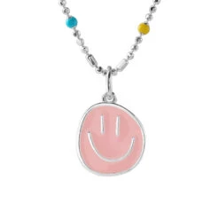 Casual Cute Streetwear Smiley Face Sterling Silver Pendant Necklace In Bulk -Cheap Jewelry Store 1674247164005584896