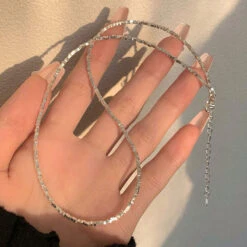 Simple Style Solid Color Sterling Silver Necklace In Bulk -Cheap Jewelry Store 1674655860300845056