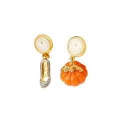 1 Pair Pastoral Pumpkin Clock High Heel Asymmetrical Plating Resin Brass Drop Earrings -Cheap Jewelry Store 1674660807172034560
