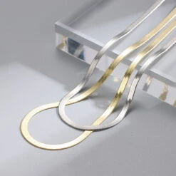 Simple Style Solid Color Sterling Silver Gold Plated Necklace In Bulk -Cheap Jewelry Store 1675029273943085056 1