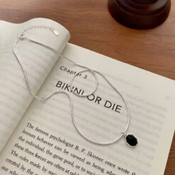 Elegant Geometric Sterling Silver Agate Pendant Necklace In Bulk -Cheap Jewelry Store 1675758923195486208