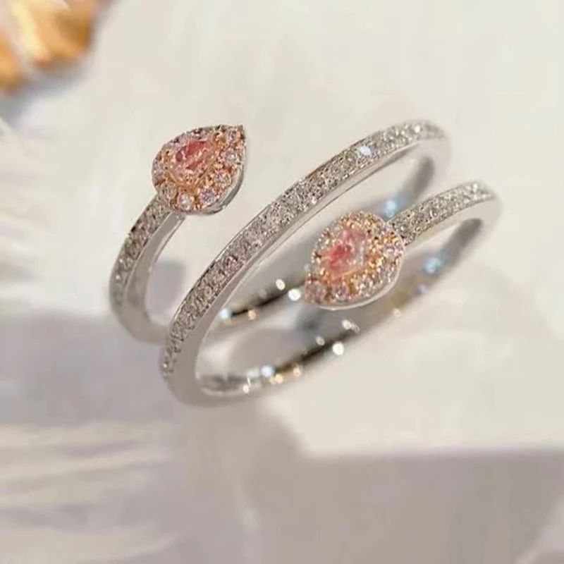 Simple Style Heart Shape Sterling Silver Inlay Zircon Rings 7 Simple Style Heart Shape Sterling Silver Inlay Zircon Rings - Image 5