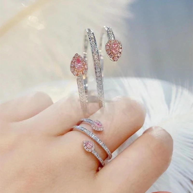 Simple Style Heart Shape Sterling Silver Inlay Zircon Rings 5 Simple Style Heart Shape Sterling Silver Inlay Zircon Rings - Image 3