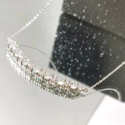 Simple Style Round Sterling Silver Inlay Moissanite Necklace -Cheap Jewelry Store 1675841496361865216