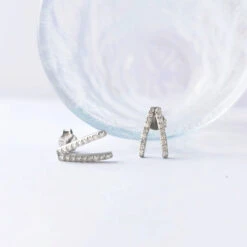 Simple Style Letter Sterling Silver Inlay Moissanite Earrings -Cheap Jewelry Store 1675841583293009920