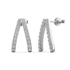 Simple Style Letter Sterling Silver Inlay Moissanite Earrings -Cheap Jewelry Store 1675841615656259584