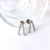 Simple Style Letter Sterling Silver Inlay Moissanite Earrings -Cheap Jewelry Store 1675841668923920384