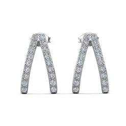 Simple Style Letter Sterling Silver Inlay Moissanite Earrings -Cheap Jewelry Store 1675841669423042560