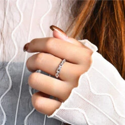 Simple Style Solid Color Sterling Silver Moissanite Rings In Bulk -Cheap Jewelry Store 1675842509361778688 1