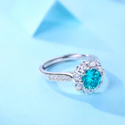 Sweet Round Sterling Silver Plating Inlay Moissanite Open Rings 11 Sweet Round Sterling Silver Plating Inlay Moissanite Open Rings -Cheap Jewelry Store 1676070026425274368