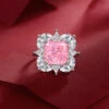 IG Style Shiny Square Flower Sterling Silver High Carbon Diamond Open Rings In Bulk -Cheap Jewelry Store 1676070171564969984