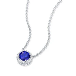 Elegant Round Sterling Silver White Gold Plated Gem Pendant Necklace In Bulk -Cheap Jewelry Store 1676070189516591104