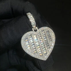 Hip-Hop Heart Shape Copper Inlay Zircon Pendant Necklace -Cheap Jewelry Store 1676144432933638144