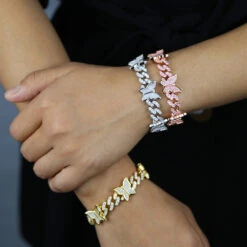 Hip-Hop Butterfly Copper Inlay Zircon Bracelets -Cheap Jewelry Store 1676144532888096768