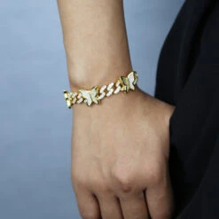 Hip-Hop Butterfly Copper Inlay Zircon Bracelets -Cheap Jewelry Store 1676144563884003328