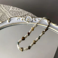 Elegant Streetwear Heart Shape Natural Stone Freshwater Pearl Necklace In Bulk -Cheap Jewelry Store 1676396590069321728