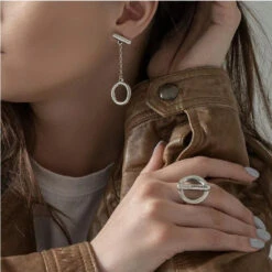 1 Pair Simple Style Artistic Round Tassel Plating Copper Silver Plated Drop Earrings -Cheap Jewelry Store 1676772608294653952