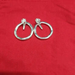 1 Pair Elegant Round Plating Copper Silver Plated Earrings -Cheap Jewelry Store 1676772761499996160