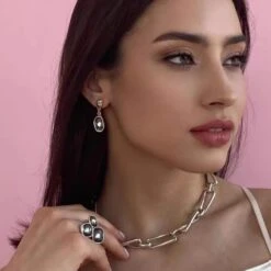 Elegant Triangle Copper Plating Silver Plated Bracelets Necklace -Cheap Jewelry Store 1676796345526128640