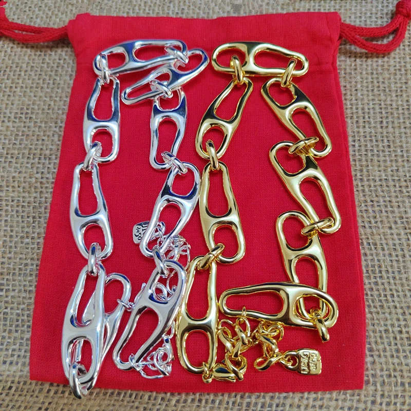 Simple Style Classic Style Letter Lock Copper Plating Silver Plated Bracelets Necklace 5 Simple Style Classic Style Letter Lock Copper Plating Silver Plated Bracelets Necklace - Image 3