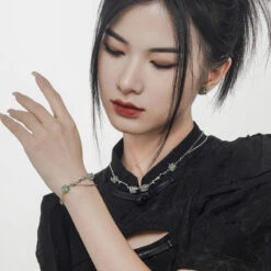 Chinoiserie Square Sterling Silver Aventurine Bracelets In Bulk -Cheap Jewelry Store 1676797087251042304