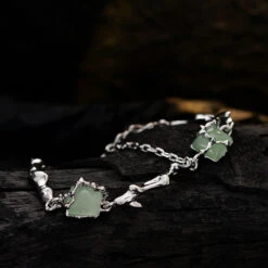 Chinoiserie Square Sterling Silver Aventurine Bracelets In Bulk -Cheap Jewelry Store 1676797116502118400