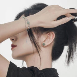 Chinoiserie Square Sterling Silver Aventurine Bracelets In Bulk -Cheap Jewelry Store 1676797180146487296