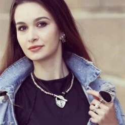 Streetwear Heart Shape Silver Plated Pendant Necklace In Bulk -Cheap Jewelry Store 1676797230402637824