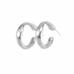 1 Pair Sweet Solid Color Plating Silver Plated Hoop Earrings -Cheap Jewelry Store 1676798121155366912