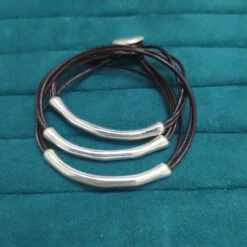 Retro Geometric Cowhide Copper Layered Plating Silver Plated Bracelets -Cheap Jewelry Store 1676798648958193664